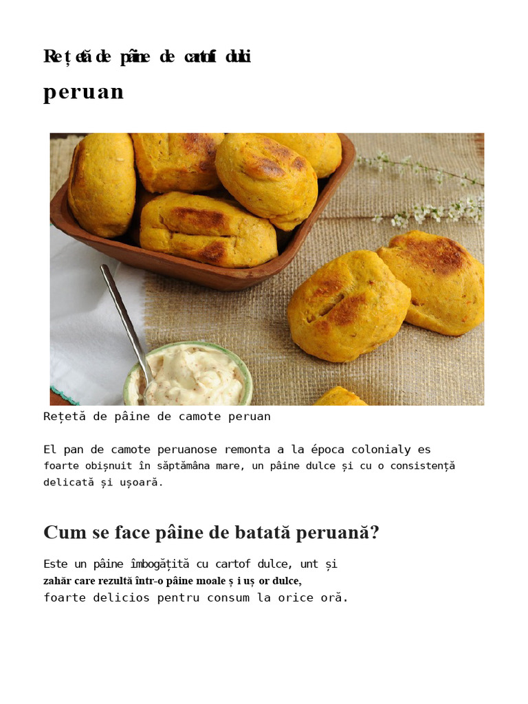 Pâine de Cartof Dulce | PDF