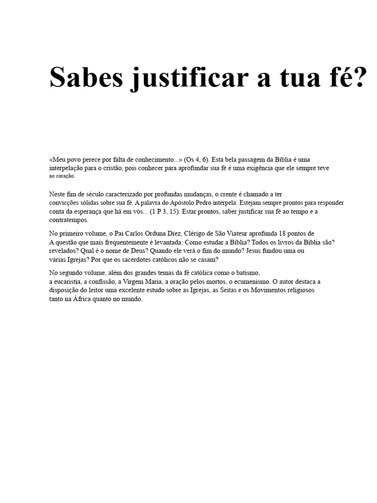 Justificando a Fé: Estudo da Bíblia | PDF | Bíblia | Cânon Bíblico