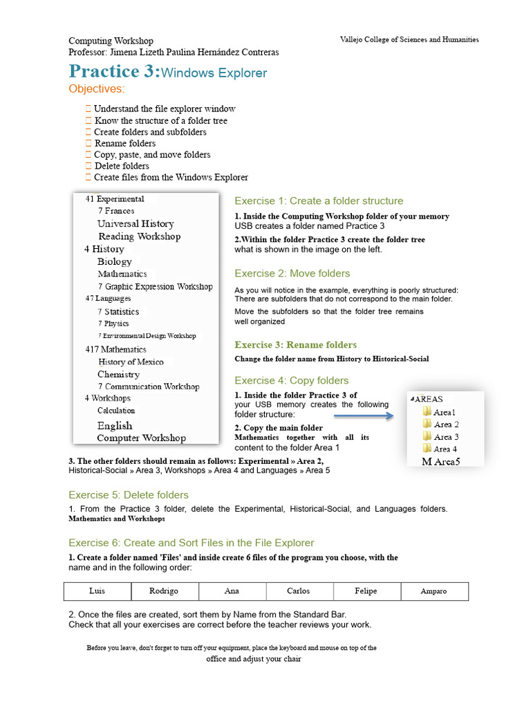Windows Explorer Practice Guide | PDF | Computer File | Directory ...