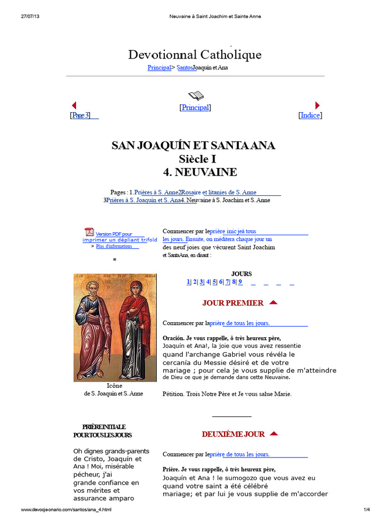 Neuvaine à Saint Joachim et Sainte Anne | PDF | Prière | Théologie