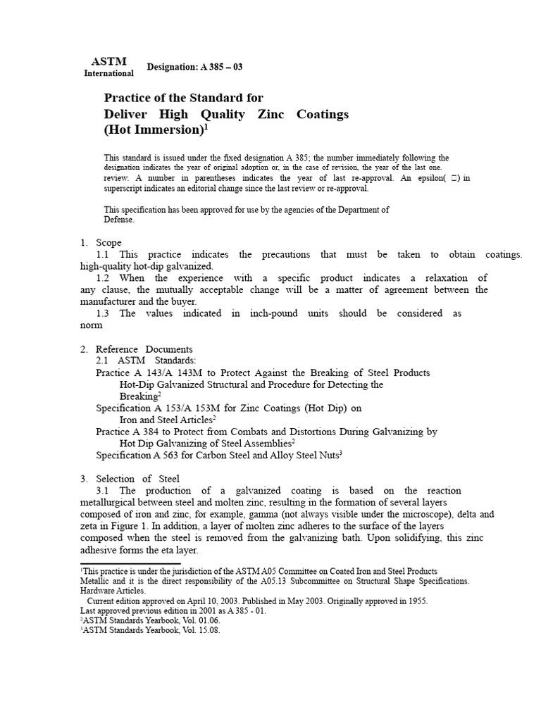 ASTM A385: High-Quality Zinc Coatings | PDF | Screw | Steel