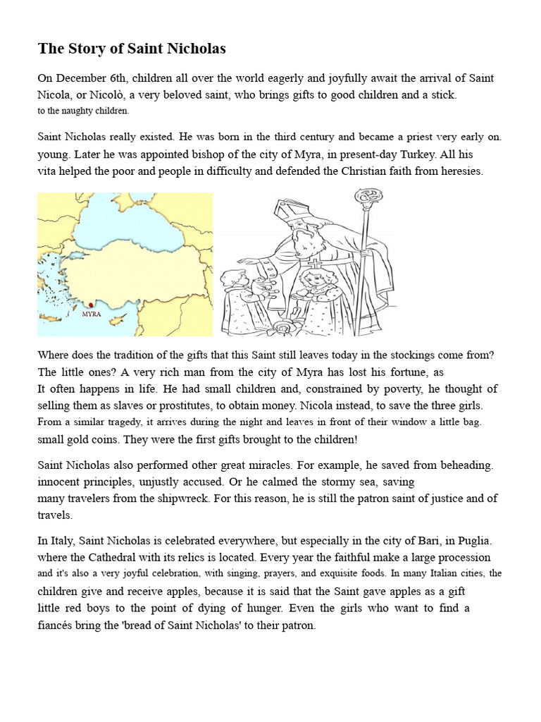 The Story of Saint Nicholas | PDF | Santa Claus