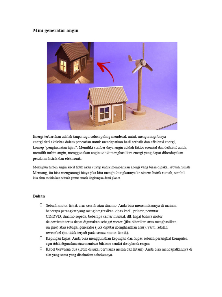 Cara Membuat Mini Generator Angin | PDF
