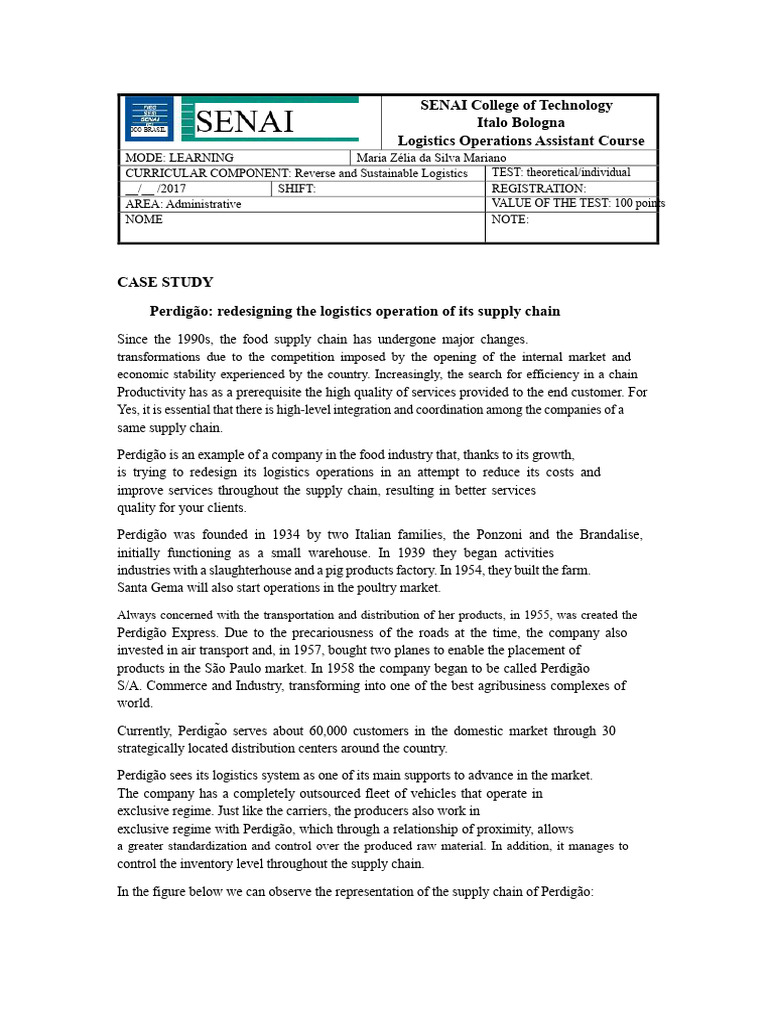 Case Study With Questions | PDF | Logistics | Supply Chain