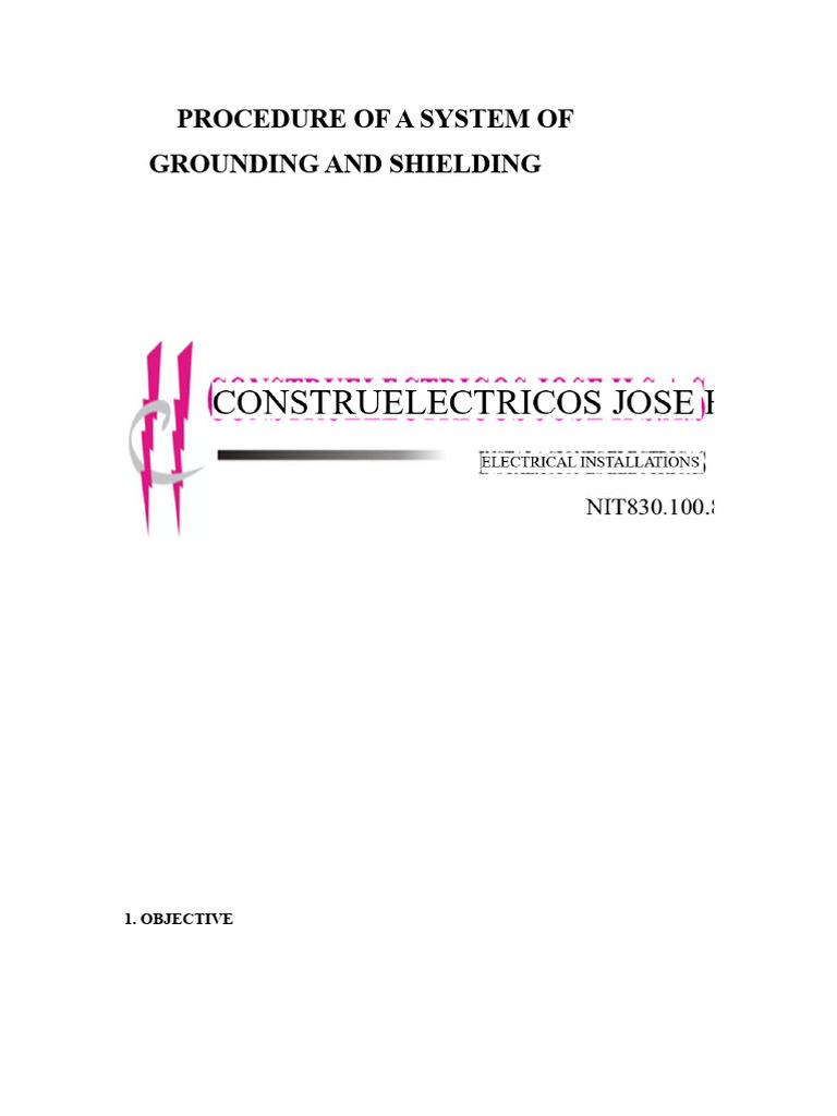 Procedure of A Grounding and Shielding System | PDF | Electrical ...