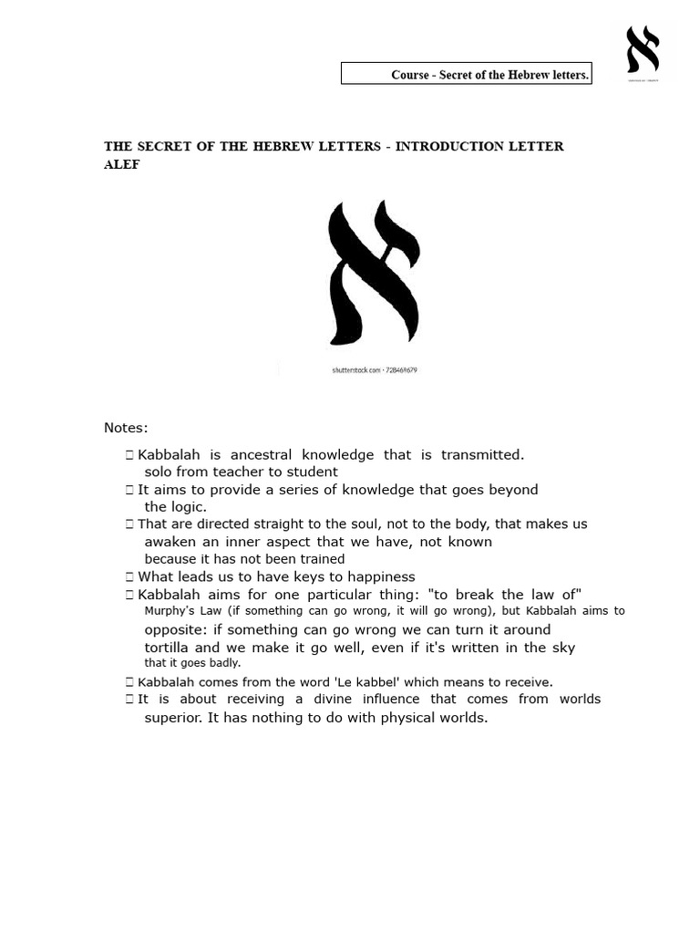 Secrets of Hebrew Letters Explained | PDF | Kabbalah | Spirituality