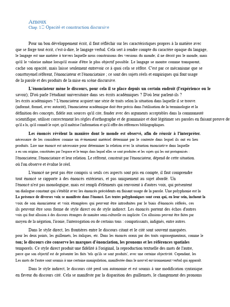 Opacité du langage et discours académique | PDF | Discours ...