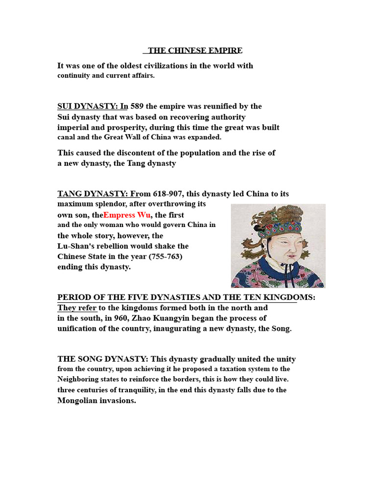 Overview of China's Dynastic History | PDF
