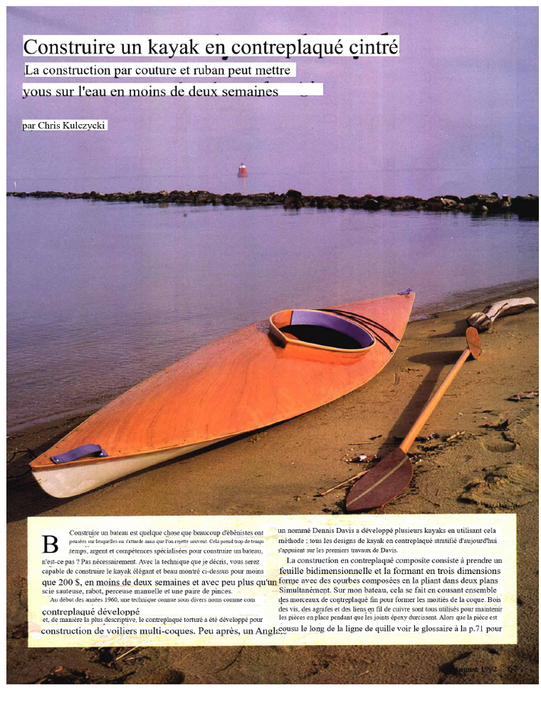 Plans de construction kayak en bois | PDF | Coque (bateau) | Contreplaqué