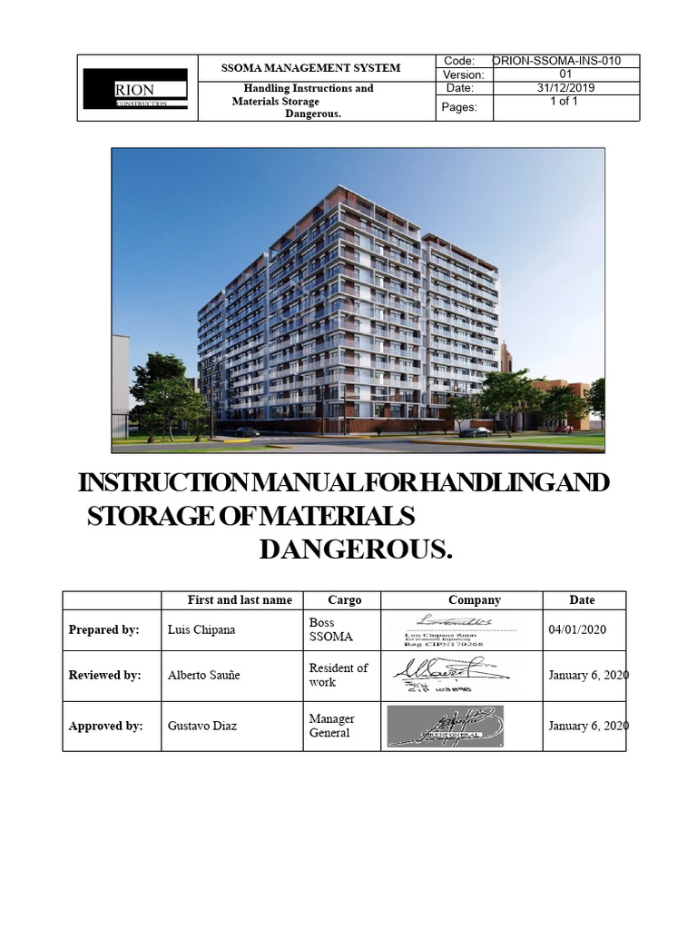 Instructions For Handling and Storing Hazardous Materials | PDF ...