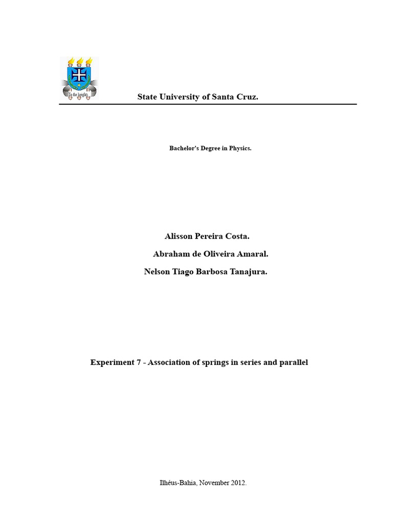 Report - Series and Parallel Spring Association. (UESC) | PDF ...