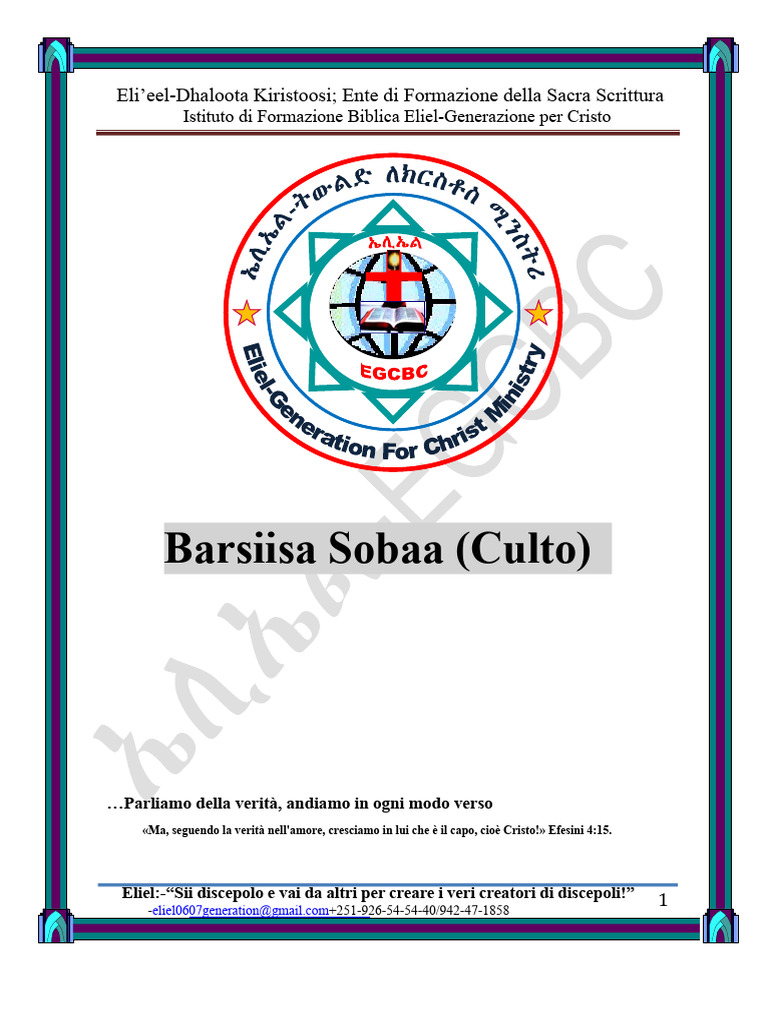 Barsiisa Sobaa (Culto) | PDF