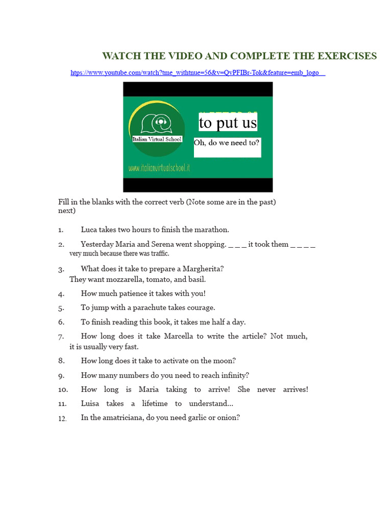 Complete the Verb Exercises Online | PDF