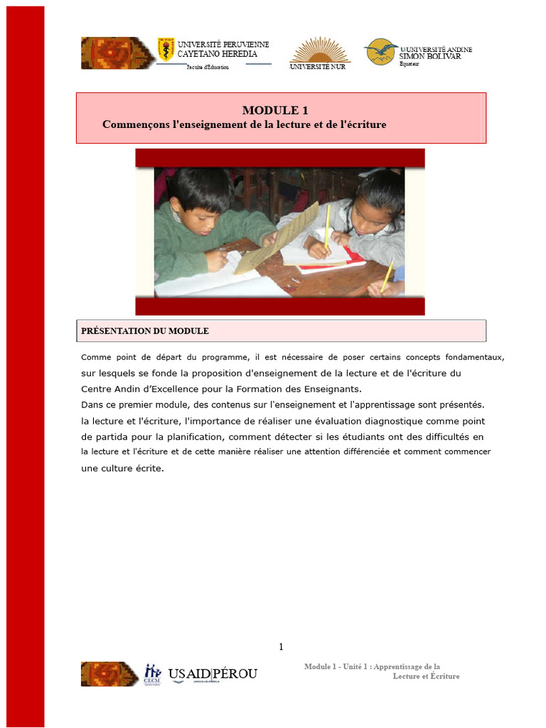 Enseigner la Lecture et l'Écriture | PDF | Apprentissage | Écriture