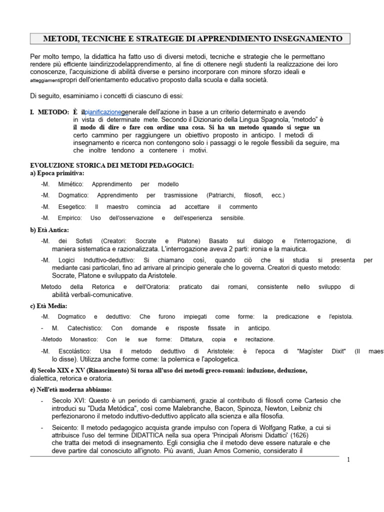 Metodi, Tecniche e Strategie | PDF