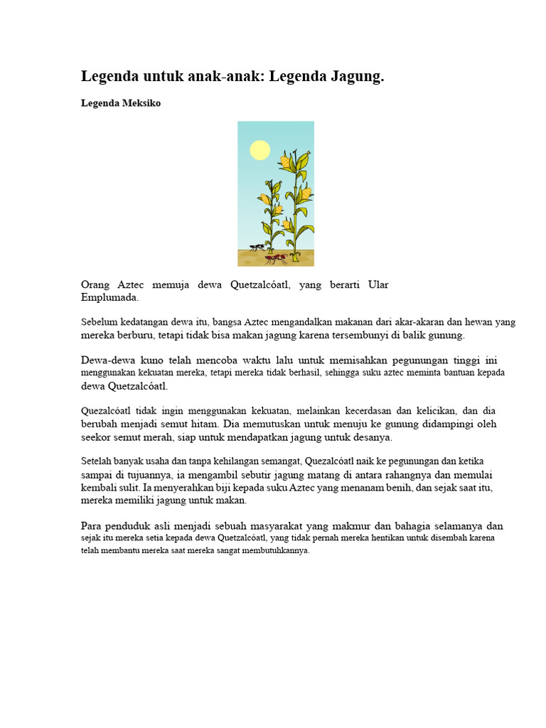 Legenda Jagung | PDF