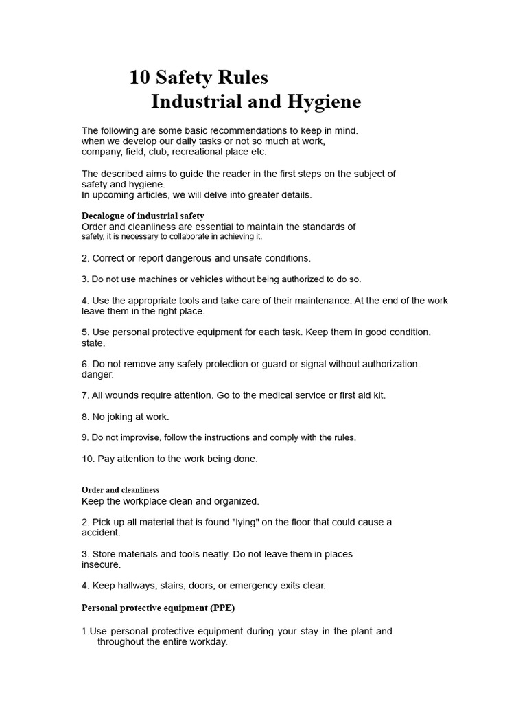 Essential Industrial Safety Guidelines | PDF | Personal Protective ...