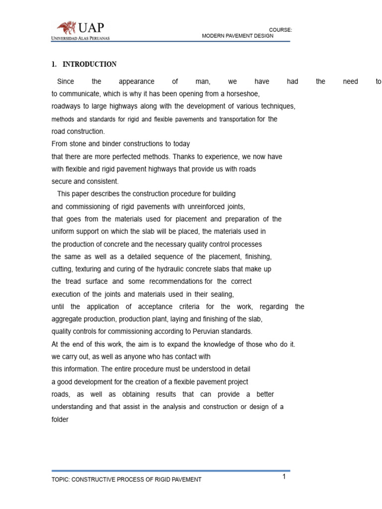 Rigid Pavement Construction Process | PDF | Road Surface | Concrete