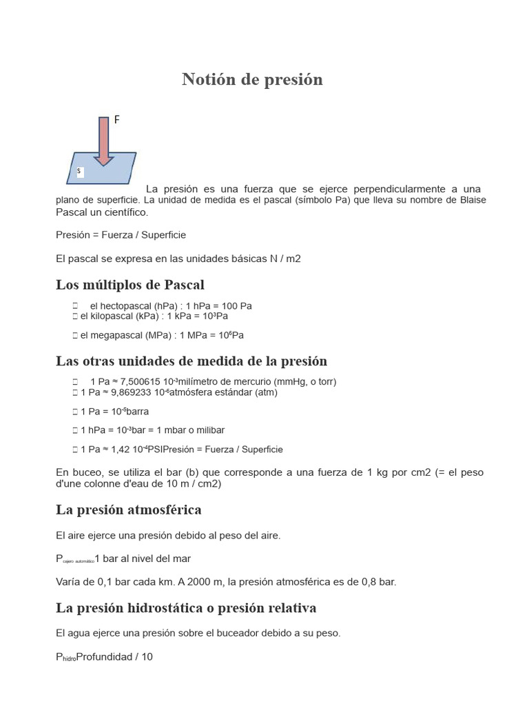 Conceptos Clave sobre la Presión | PDF