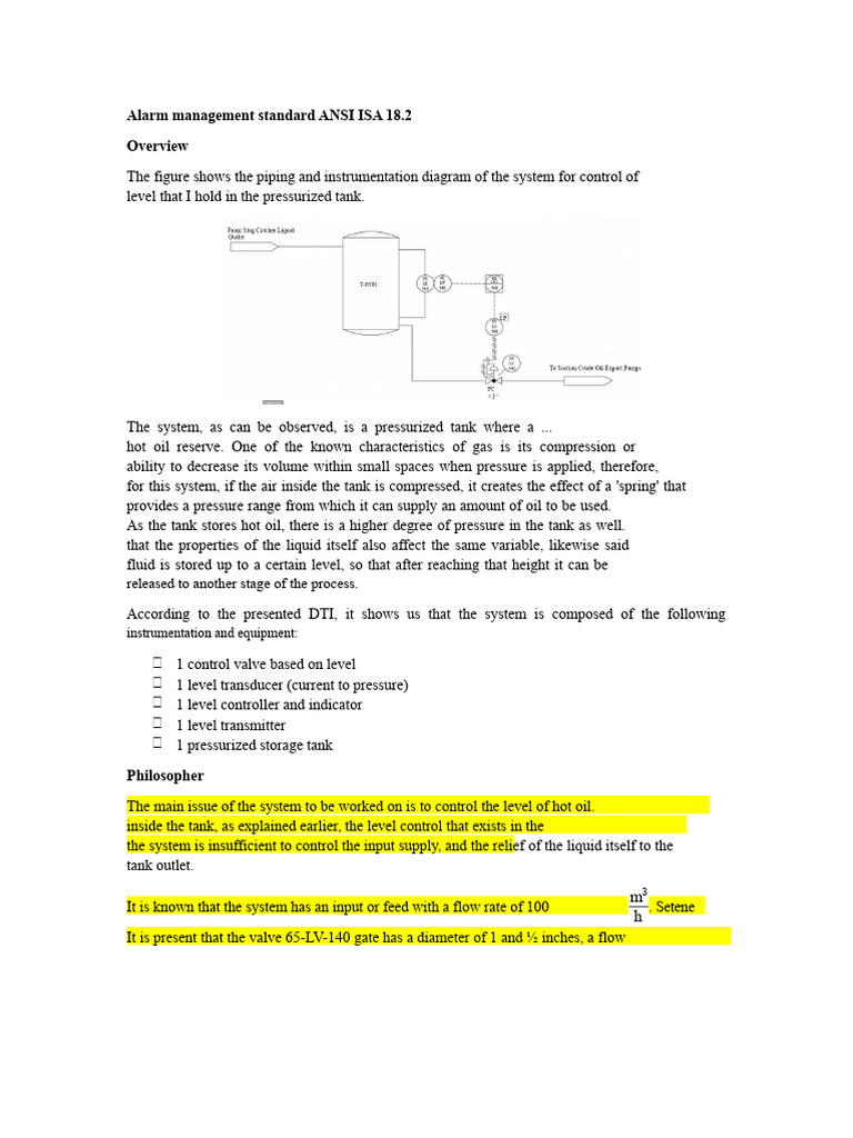 ANSI ISA 18.2 Alarm Management Guide | PDF | Instrumentation | Flow ...