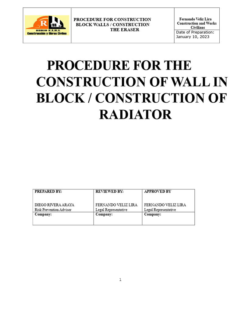Block Wall Construction Procedure Guide | PDF | Concrete | Occupational ...