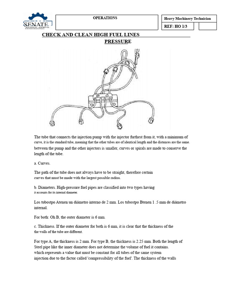Heavy Machinery Fuel Line Maintenance Guide | PDF | Pipe (Fluid ...