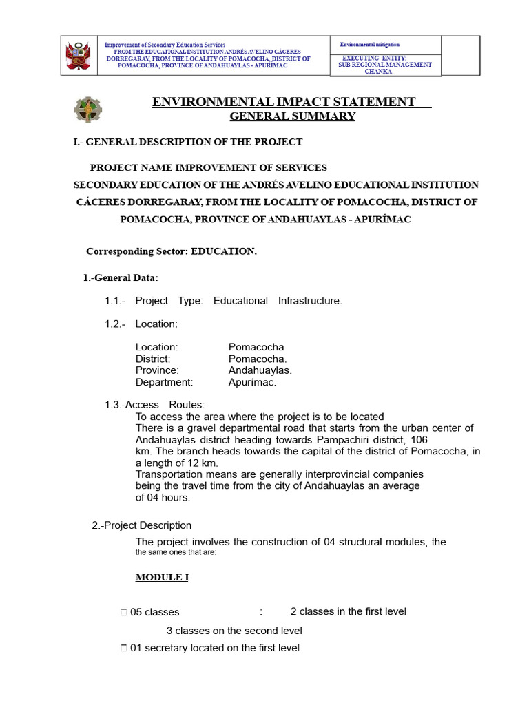 Environmental Impact Statement | PDF | Concrete | Landfill
