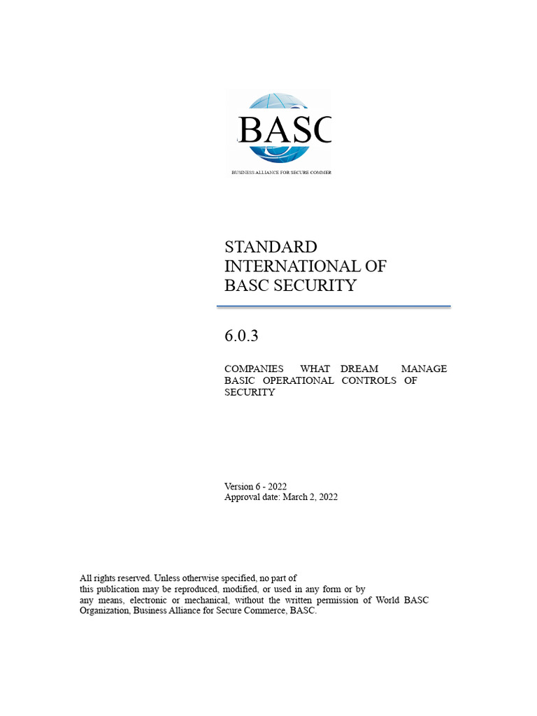 BASC Security Standard 6.0.3 Overview | PDF | Computer Security | Security