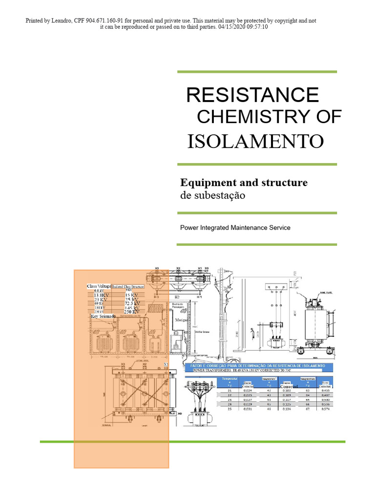 Insulation Resistance in Transformers Training | PDF | Insulator ...