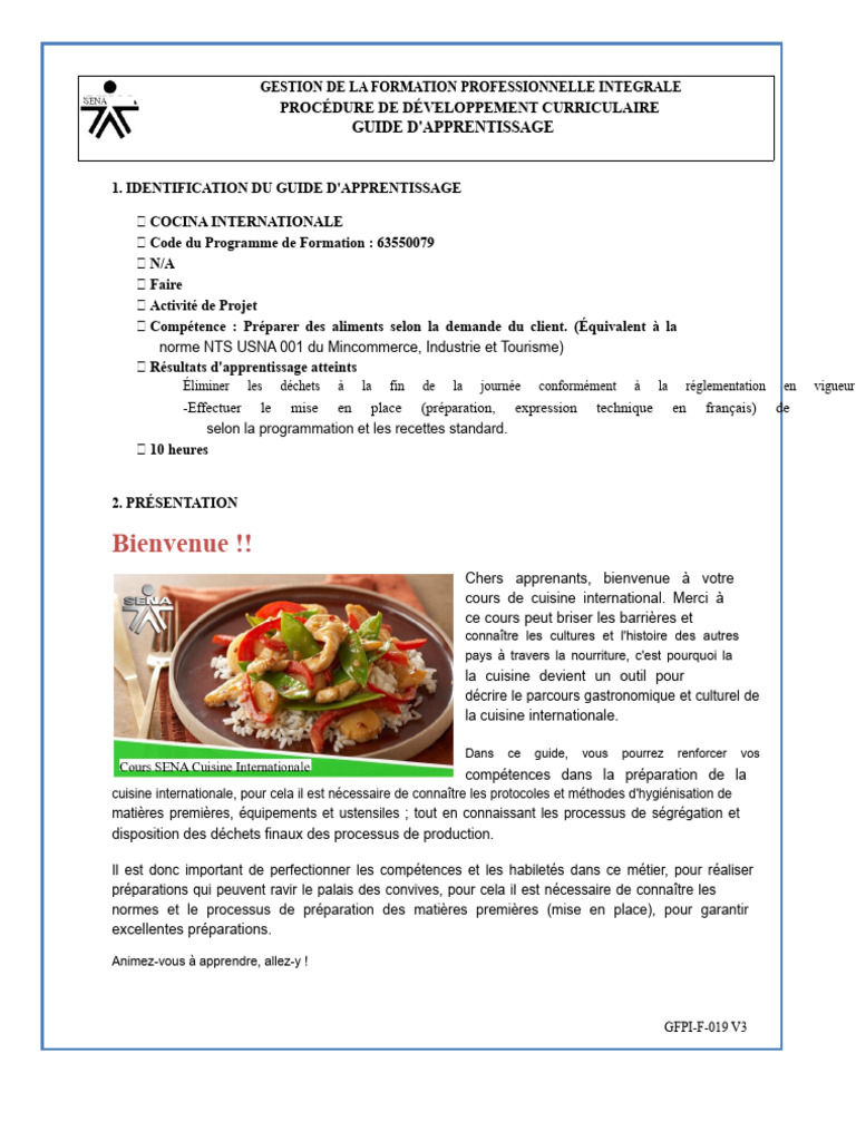 Guide de Cuisine Internationale et Hygiène | PDF | Cuisine | Nourritures