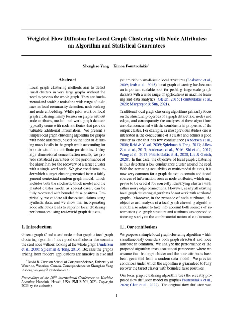 Local Graph Clustering with Attributes | PDF | Cluster Analysis ...