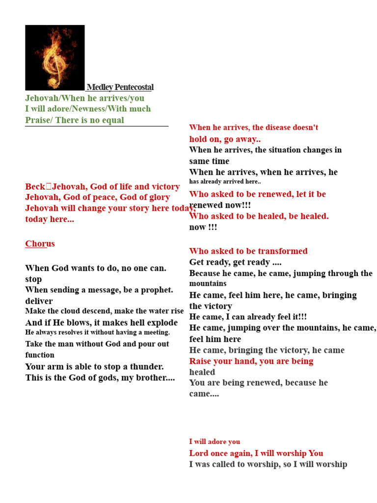 Pentecostal Medley Pdf Religious Belief And Doctrine