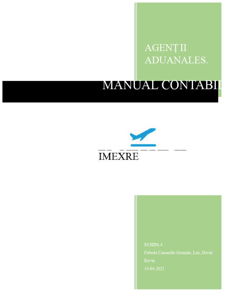 Manual Contabil Agenție Vamală | PDF