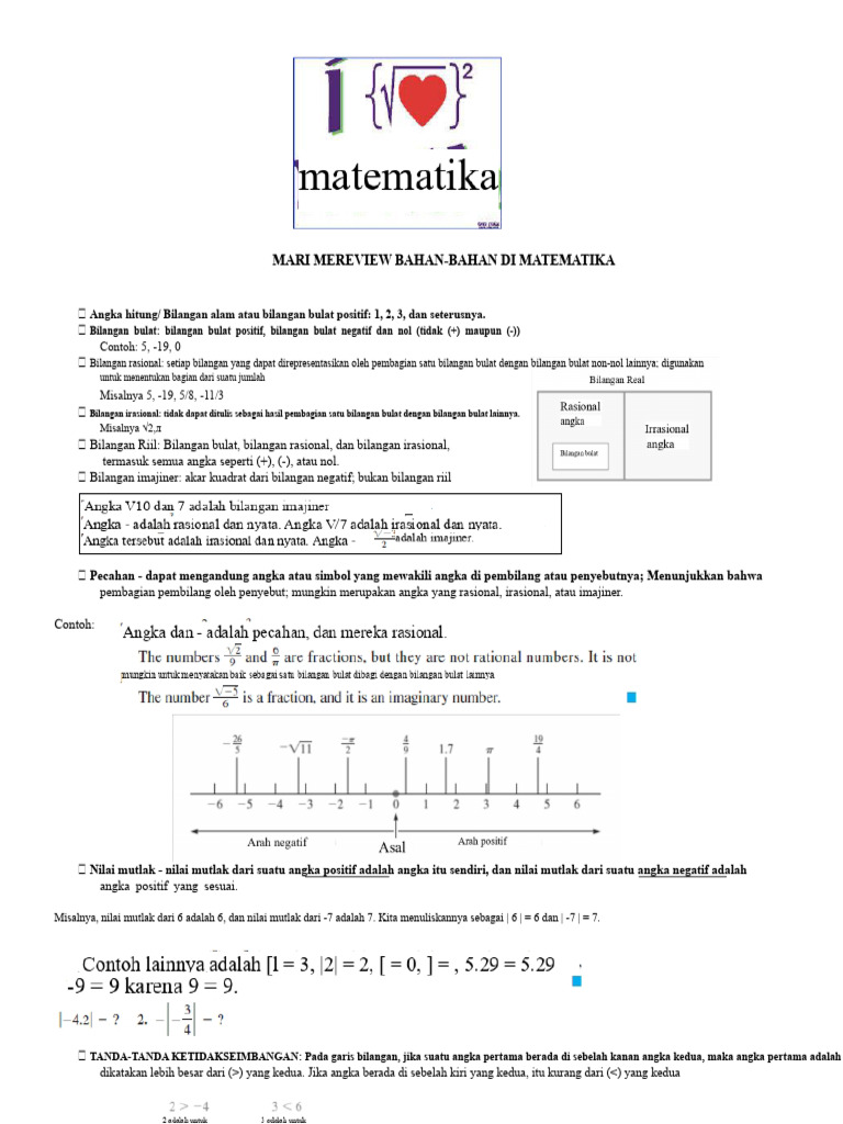 Konsep Dasar Bilangan dalam Matematika | PDF