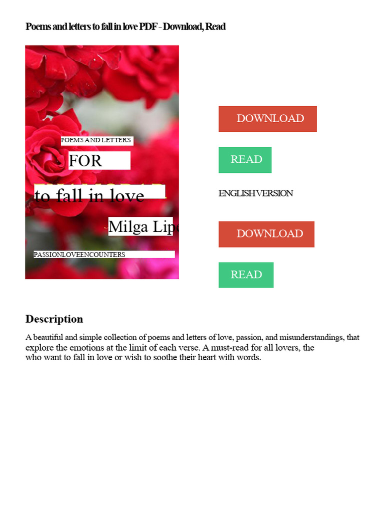 Love Poems and Letters Collection PDF | PDF | Love | Poetry