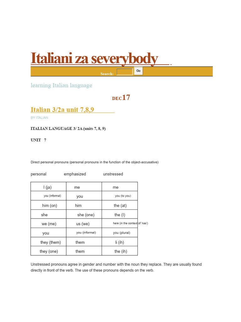 Italian For Everyone | PDF | Grammatical Gender | Verb