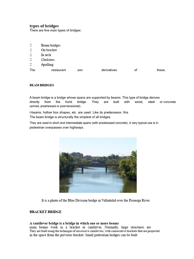 Overview of Five Bridge Types | PDF | Bridge | Civil Engineering