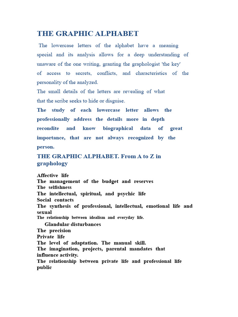 The Graphological Alphabet and Numbering | PDF | Punctuation | Value ...
