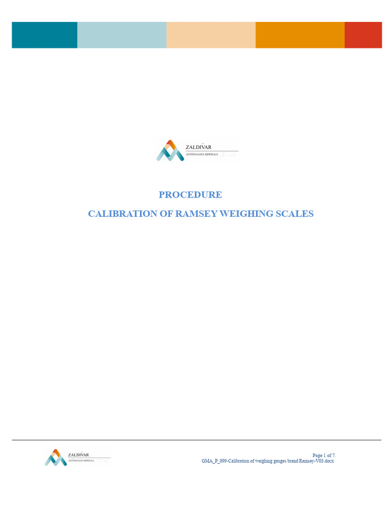 Ramsey Weighing Scales Calibration Guide | PDF | Calibration | Weighing ...
