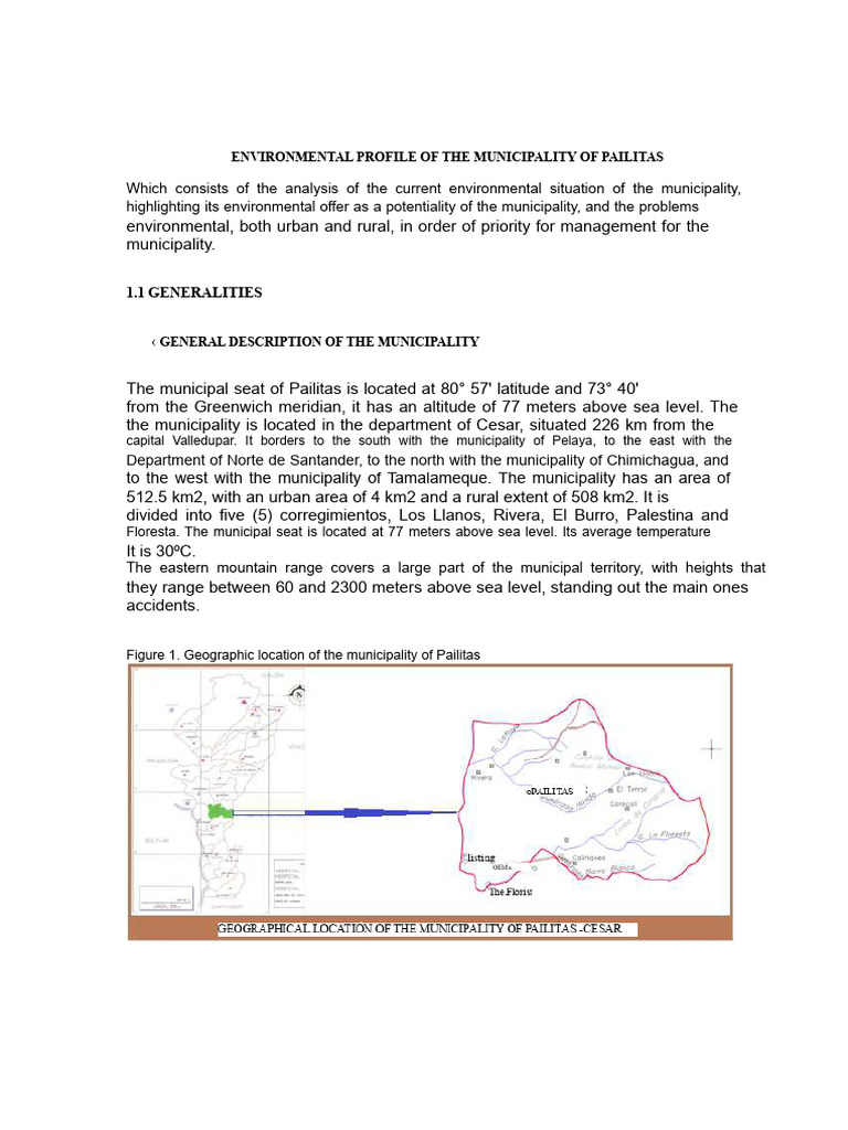 Environmental Profile of The Municipality of Pailitas | PDF ...