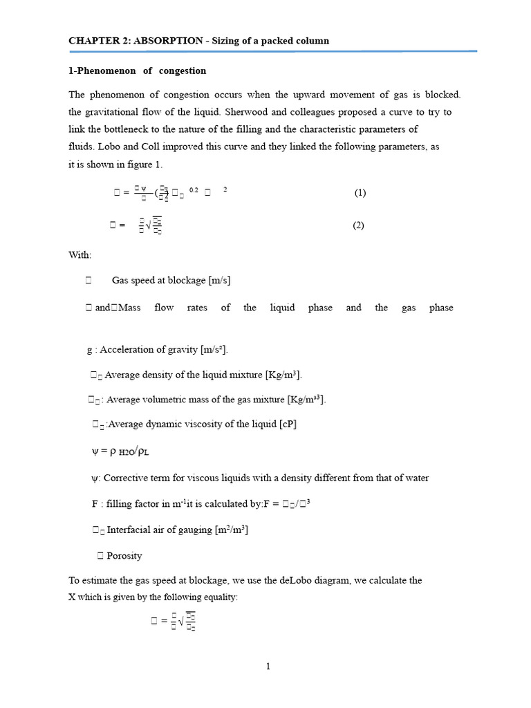 Packed Column Absorption Sizing Guide | PDF | Liquids | Gases
