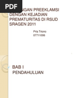 Download Hubungan Preeklamsi Dengan Kejadian Prematuritas Di Rsud Sragen by priya triono SN92229367 doc pdf