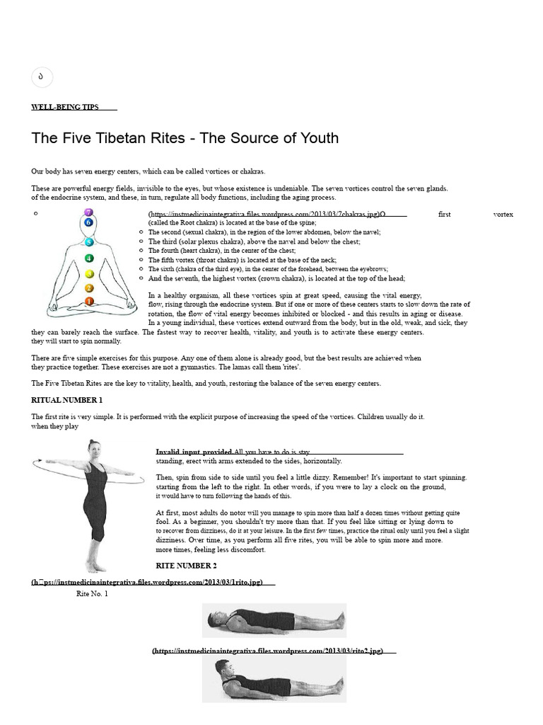 Five Tibetan Rites for Vitality | PDF | Breathing | Chakra