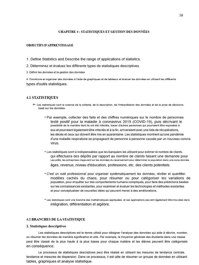 Statistiques et Gestion des Données | PDF | Statistiques | Nombre