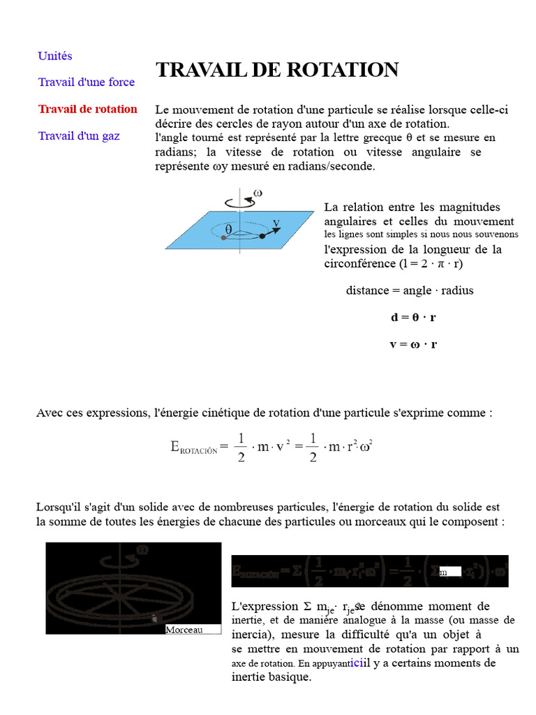 Comprendre le travail de rotation en physique | PDF | Moment d'une ...