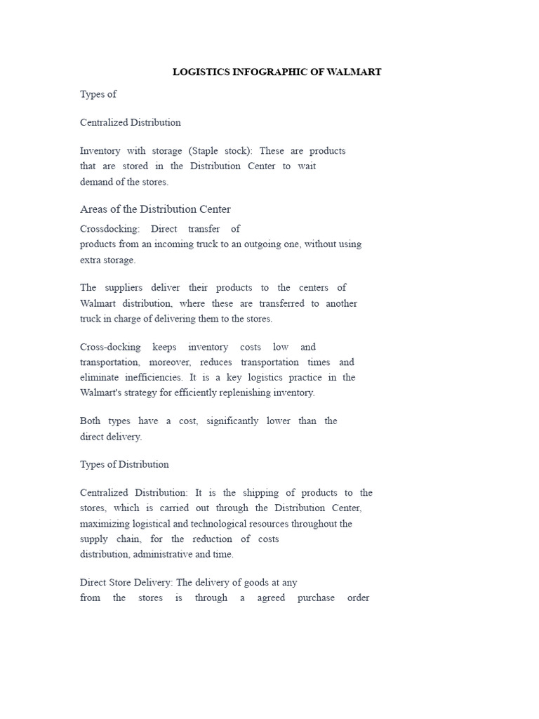 Walmart Logistics Infographic | PDF | Supply Chain | Logistics