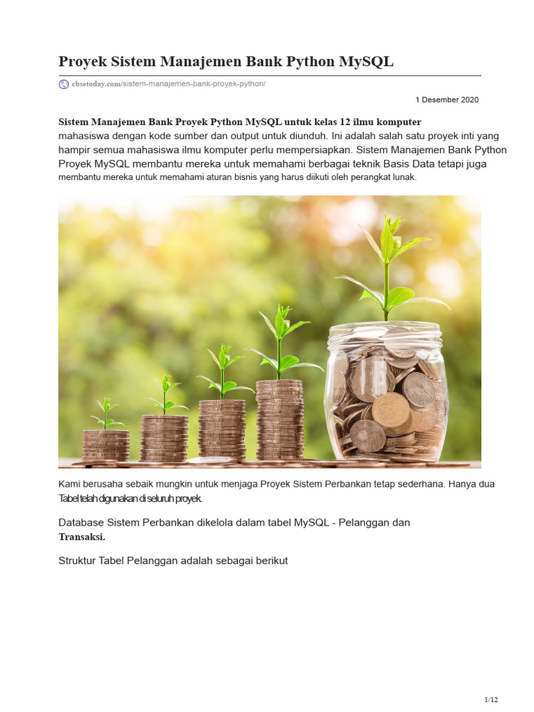 Proyek Manajemen Bank Python MySQL | PDF