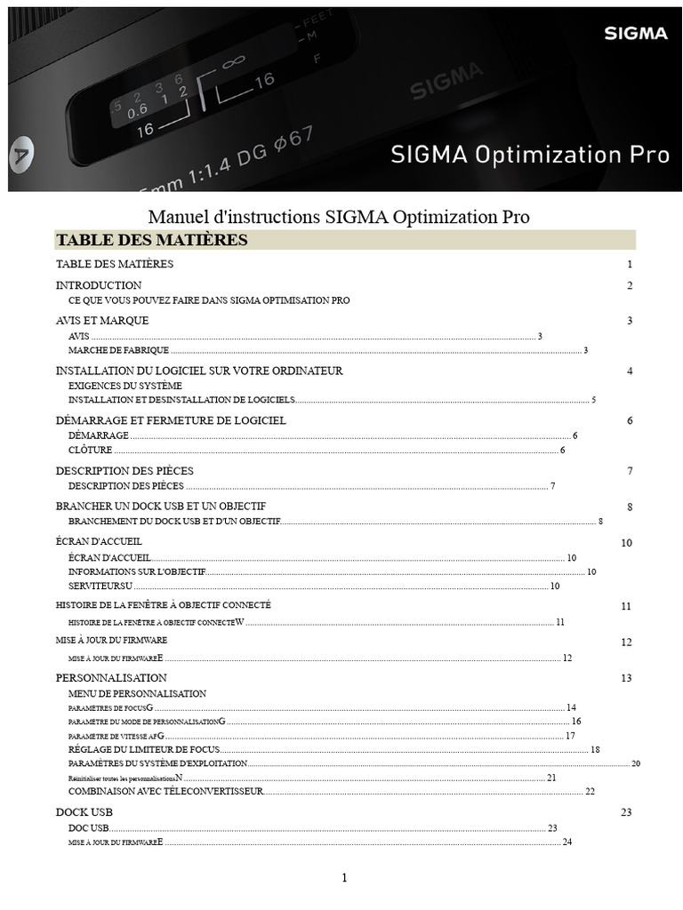Guide d'utilisation de SIGMA Optimization Pro | PDF | USB ...