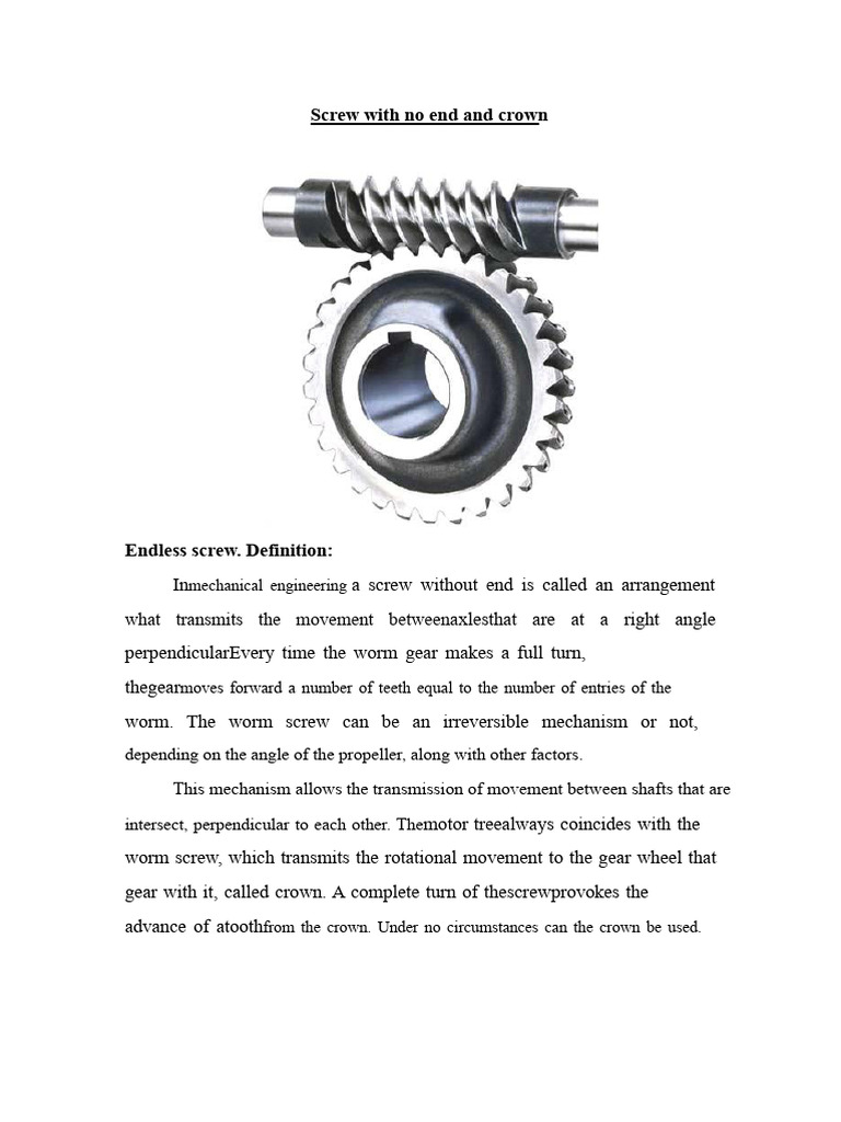 Screw and Crown | PDF | Gear | Propeller