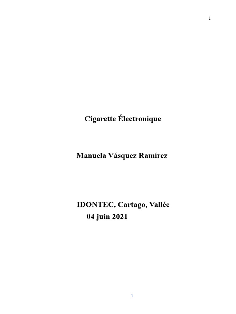 Comprendre les Cigarettes Électroniques | PDF | Cigarette électronique ...